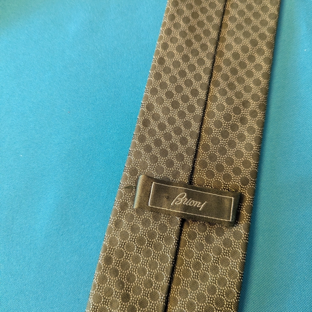 Brioni Black And Gray Patterned Tie - image 1